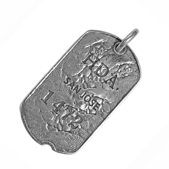NOV9M®️ 925 Sterling Silver San Jose Dog Tag Men’s Necklace 24" - Picture 2 of 5